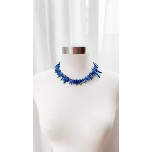 Handmade Blue Stone Statement Necklace